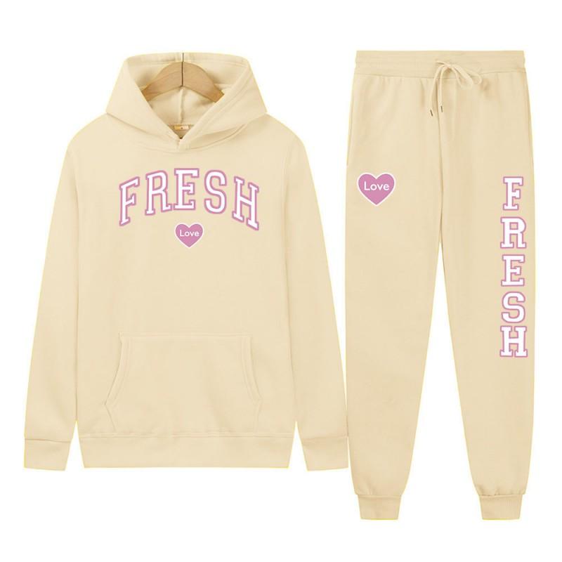 Y2K Hoodie Set Streetwear Tracksuit Unisex Thick Long Sleeve Sweatshirt Pants Fall Winter