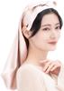 COCOSILK Silk Night Cap for Long Long Cylindrical Hair Cap with Front Tie and Cylindrical Hair Cap Free Ash Light Hair, Ribbon, 100% Silk, (45cm,
