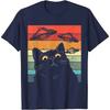 Funny Cat Tee Galaxy Cat Men Shirt Spaceship Alien Cat UFO Women T-Shirt Cotton Four Seasons Daily Shirts for Men