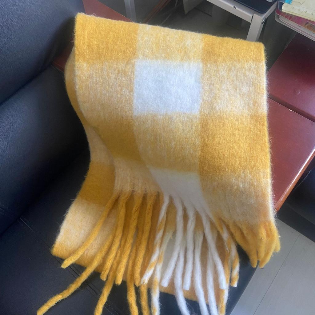 Tonglu Plaid Scarf New Imitation Cashmere Mohair Autumn and Winter Women's Warm Shawl