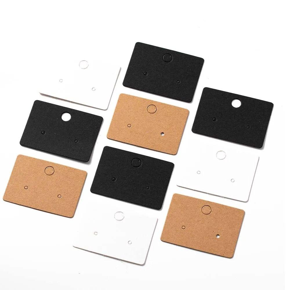 100 шт. Бирки из крафт-бумаги Пустые демонстрационные бумажные серьги-гвоздики Подвесные картонные