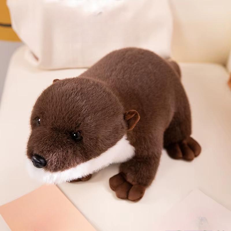 Высокое качество, прекрасная имитация выдры, сидящей в положении лежа, животные, мягкие куклы, домашние подушки, игрушки, декор на день рождения, Рождество