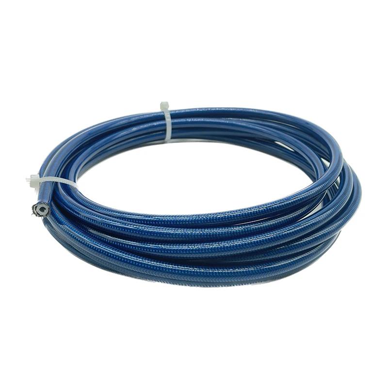 5M/16.4FT AN3 Motorcycle Braided Stainless Steel PVC Brake Line Hose Fluid Hydraulic Hose Ptfe Brake Line Gas Oil Fuel Tube Pipe