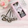 4Pcs/Set Heart Shaped Stainless Steel Measuring Spoons Wedding Shower Favors