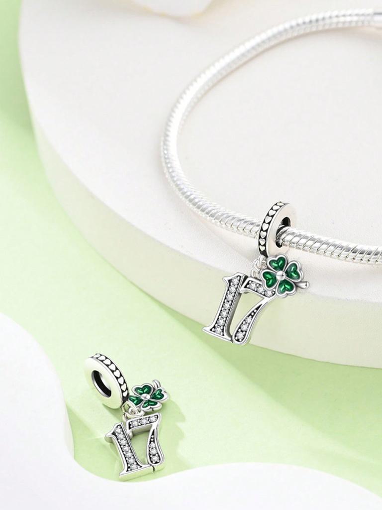 copper Plated Authentic Charm Bead Charms Lucky Fourleaf Shamrock Bead Charms Compatible With Bracelets Womens Jewellery Gift