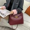 Bow Hardware Bag Fashionable Women's Braided Handbag One-shoulder Crossbody Bag
