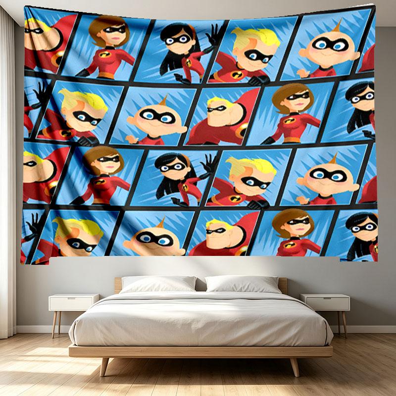 Incredibles Print Tapestry - Portable Wall Decor Cloth, for Home, Dorm, Travel, Bedroom, Living Room - Ideal Birthday Housewarming Gift