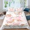 Милый комплект постельного белья с изображением коровок Kawaii Farm Animal, комплект постельного белья из микрофибры с цветочным рисунком, двуспальный комплект постельного белья для мальчиков и девочек, декор