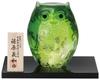 ADERIA Tsugaru Vidro Ornament Parent Owl Green Made In Japan Cosmetic Box Interior Ornament Cute Bird Gift for Housewarming Retirement Birthday Gift