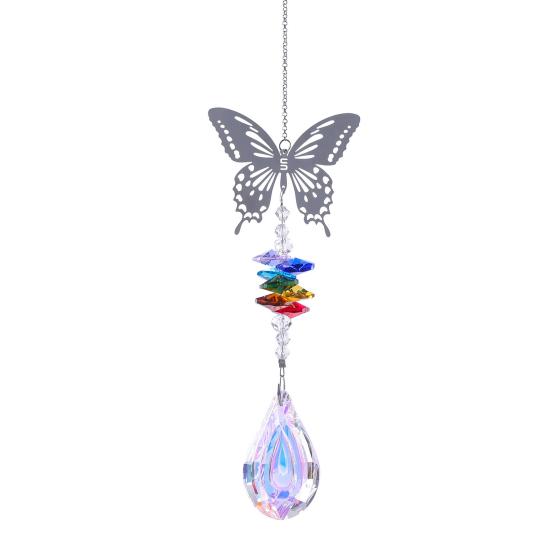 Faux Crystal Sun Catcher Decoration Hollow Fairy Tree of Life Owl Butterfly Hummingbird Hanging Ornament Indoor Outdoor Home Office Garden