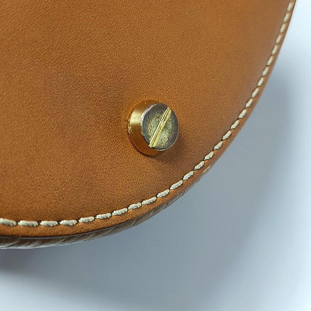 [Pre-Owned] Visetos Miniature Print Leather Cylinder Tote Bag - Good #14XNUA