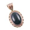 Natural Bloodstone Gemstone 925 Solid Sterling Silver TwoTone Pendant 1.50" N7f62
