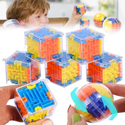 2 шт. Детская головоломка, развивающие игрушки, прозрачный 3D шарик для ходьбы, трехмерный лабиринт, пинбол, снятие стресса, мини-круглая игрушка-лабиринт