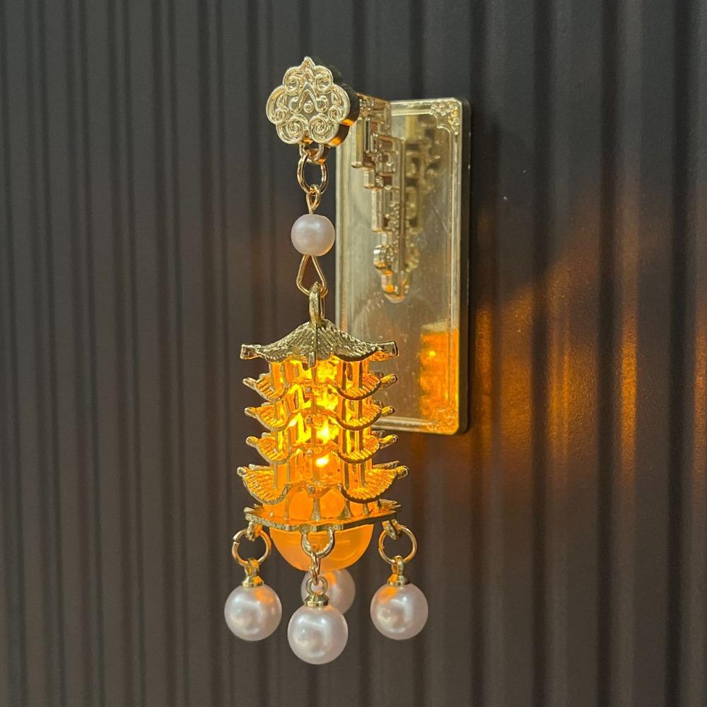 Retro Chinese Architecture Fridge Magnet Openwork Design Locker Cabinet Decoration Magnets Friend