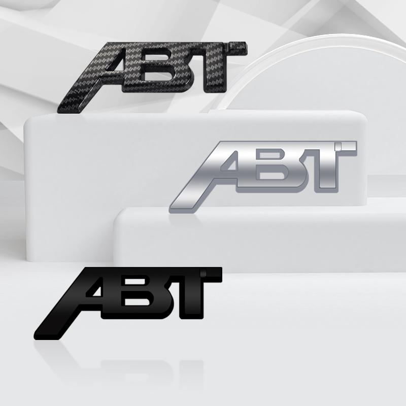 sdbn7 Zinc Alloy Carbon Fibre ABT Sports Badge Car Body Trunk Emblem 3D Grille Decal Sticker For SEAT SKODA TTRS A4 A5 Q3 Golf Passat