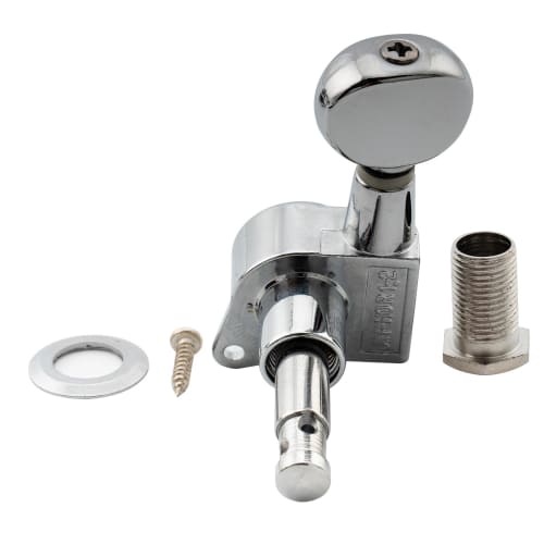 Wilkinson E-Z-LOK 6-Piece Mini Oval Button Tuners for Fender Strat/Telecaster Electric Guitars, Chrome