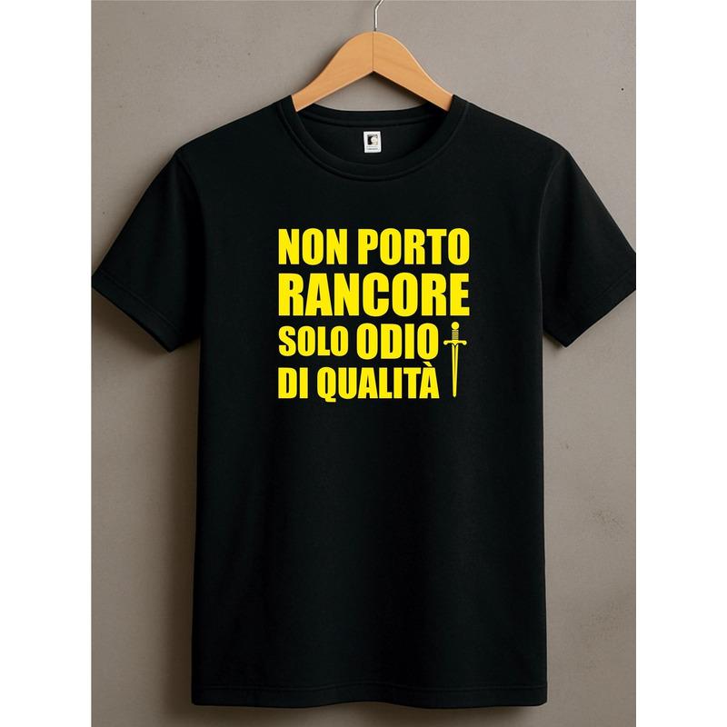 Short-Sleeve White Or Black T-Shirt, 100% Cotton, Unisex, With Ironic Print "I Don'T Hold A Grudge...", Fun Gift Idea, Suitable For All Seasons,