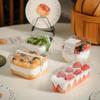 10Pcs Rectangle Plastic Cake Box With Lid Bread Container Cake Packaging Portable Mousse Gift Box Outdoor Tableware