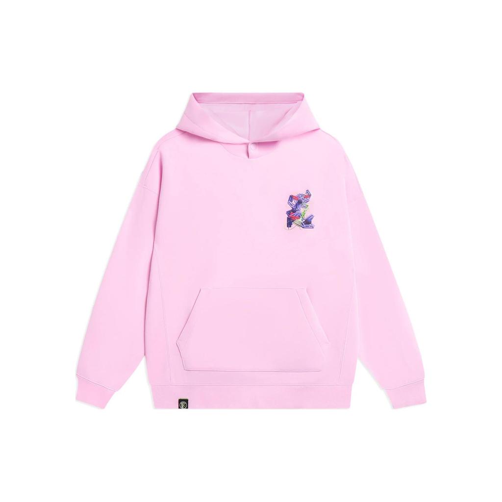 Li-Ning Wade Series Abstract Back Print Hoodie Unisex Tops Lotus-Pink AWDSE73-4
