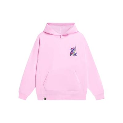 Li-Ning Толстовка с капюшоном Wade Series с абстрактным принтом на спине, топы унисекс, цвет лотоса, AWDSE73-4