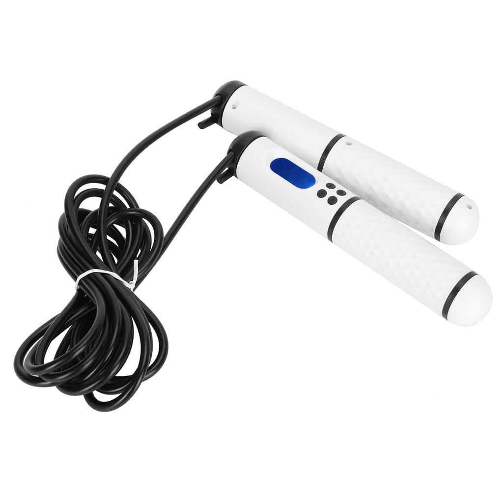 Skipping Rope Intelligent Electronic Counting Exercise Jumping Rope Fitness Equipment(White Black )