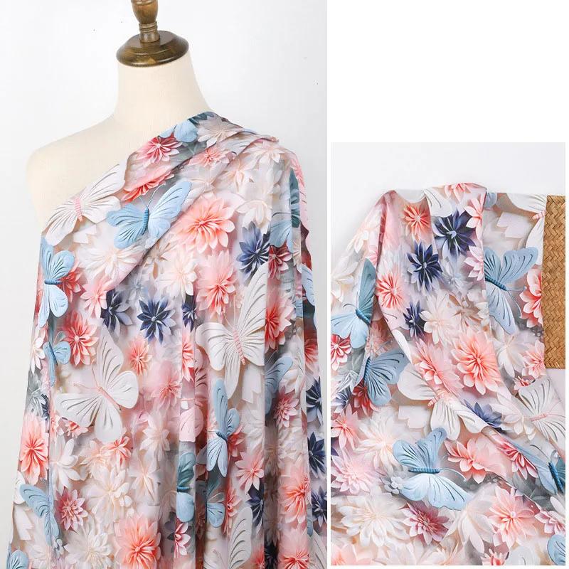 3D-принт Цветок Полиэстер Хлопок Ткань 100x140 см Юбки Детские Рубашки Пижамы Шапки Ручная работа DIY Ремесла Швейная Ткань