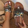 New Toe Clip Thin Strap Women's Sandals Hollow Flat Sandals Sunflower Pattern Outdoor Beach Slippers Sandals