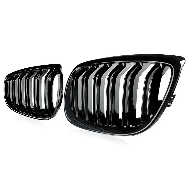 For BMW 3 Series E92 E93 Coupe M3 2008-2010 2x Car ABS Grille Front Kidney Grill Doulbe Line Style 51137157277 51137157278 Parts