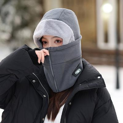 Зимняя велосипедная ветрозащитная шапка-шарф интегрированная женская бархатная теплая маска шапка-ушанка велосипедная холод
