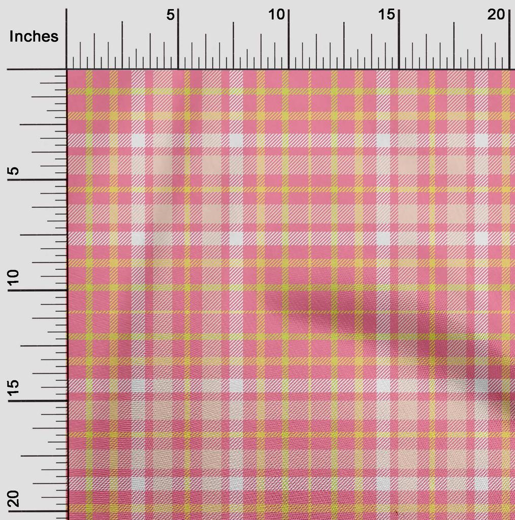 oneOone Cotton Flex Dark Peach Orange Fabric Check  Sewing Craft Projects Fabric Prints By Yard 40 Inch