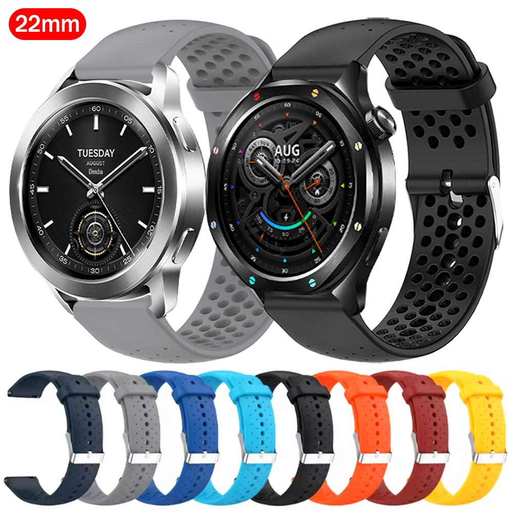 22-миллиметровый силиконовый ремешок для Xiaomi Watch S4 Сменный ремешок для Xiaomi Watch color2 S2 46мм/42мм S1 Pro S3 S4 Спортивный дышащий ремешок