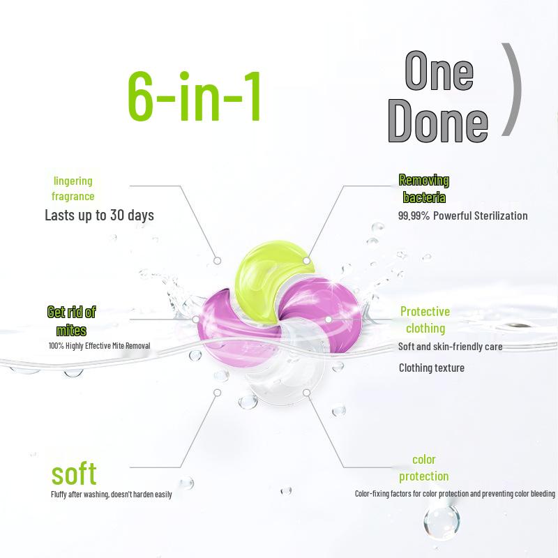 International Brand Antibacterial Laundry Pods with Soft Lasting Fragrance, 20g Scent Beads, Large Weight