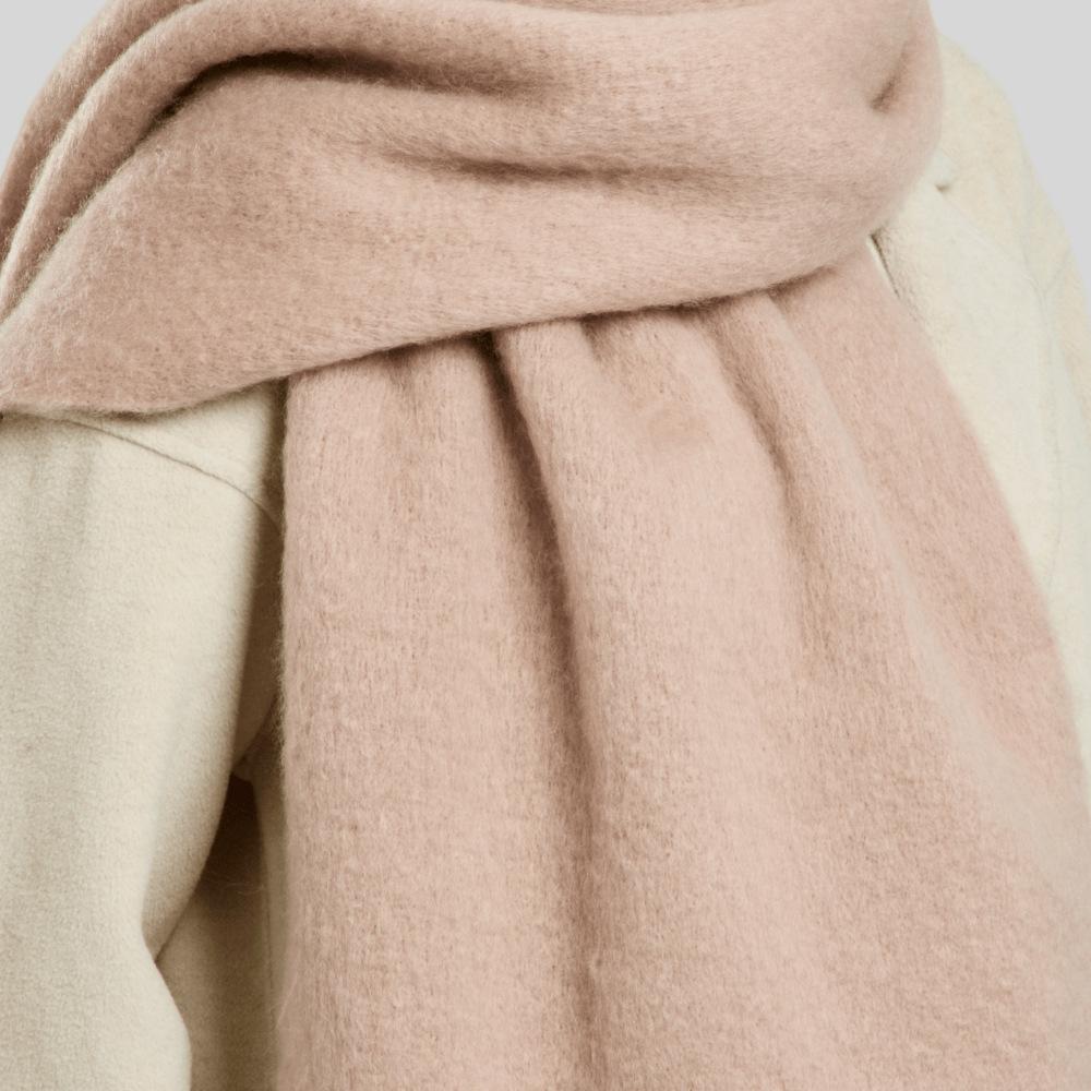 Solid Color Mohair Loop Yarn Scarf Women's Autumn and Winter New High-end Versatile Warm Scarf Shawl Dual-purpose