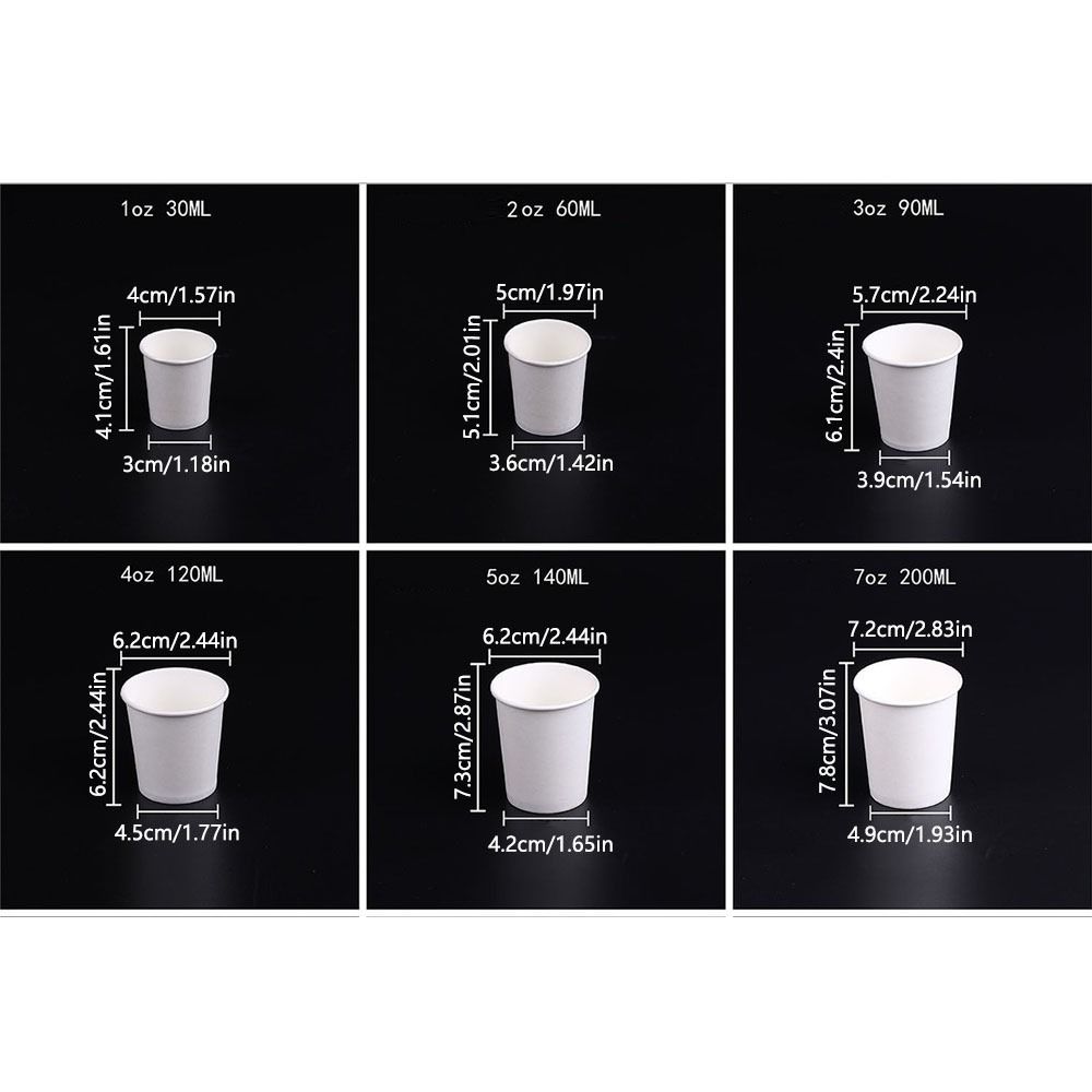 200Pcs 30/60/120/200ml Tasting Cup Thickened Paper Cup Set Disposable Paper Cup  Party Supplies