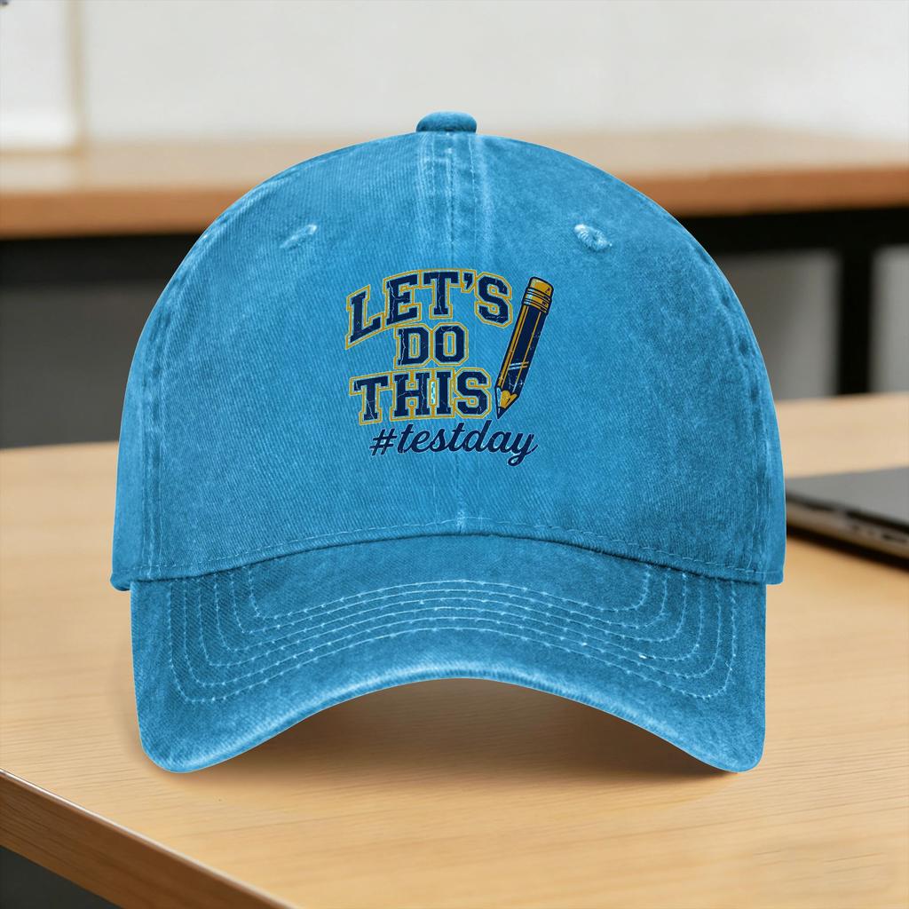 Baseball Cap Test Day Lets Do This Pencil State Testing Day Summer Streetwear Trucker Hat FeUnisex Unisex Print Gym Snapback Cap