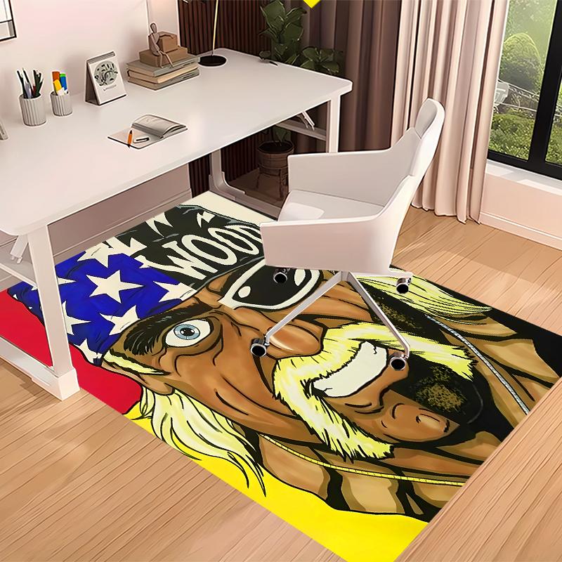 1pc Hulk Hogan1 Print Area Rug - Soft, Washable Non-Slip Indoor Mat for Office Chairs, Living Room, Home Office Decorative Rug