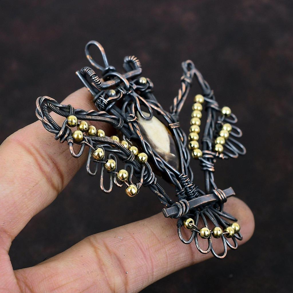 Подвеска из арахисового дерева, яшма, медная проволока, обернутая подвеской из драгоценных камней, проволочная обертка, сова, ювелирные изделия ручной работы, медная проволока, ювелирные изделия для подарка