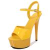 High Heels Stiletto Sexy Black Waterproof Platform 15cm Super High Heel Sandals for Women Summer