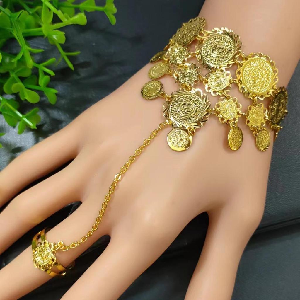 Трендовый европейско-американский браслет-цепочка на руку с кольцом для женщин