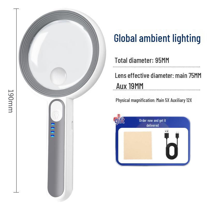 Увеличительное стекло HD 90x с подсветкой для чтения, электроники, ювелирных изделий, антиквариата и монет.