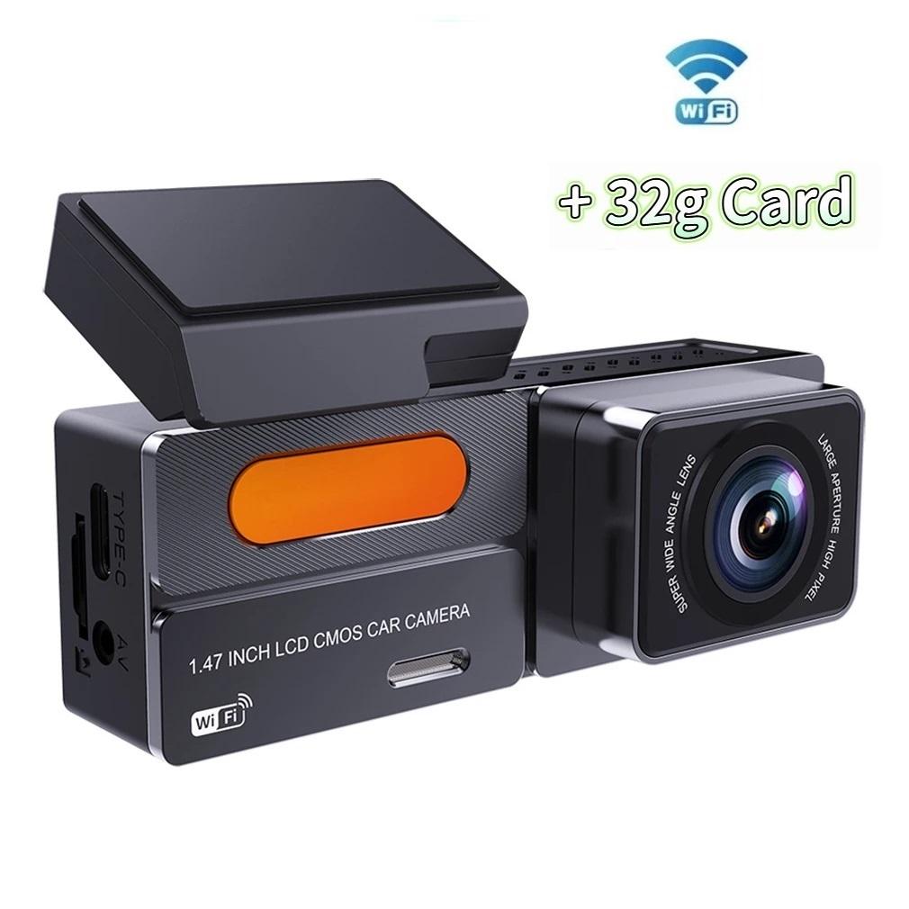 2K Car DVR Dual Lens Dash Cam For Cars, Dual Cameras Front 1440P and Rear 1080P With 1.47 Inch