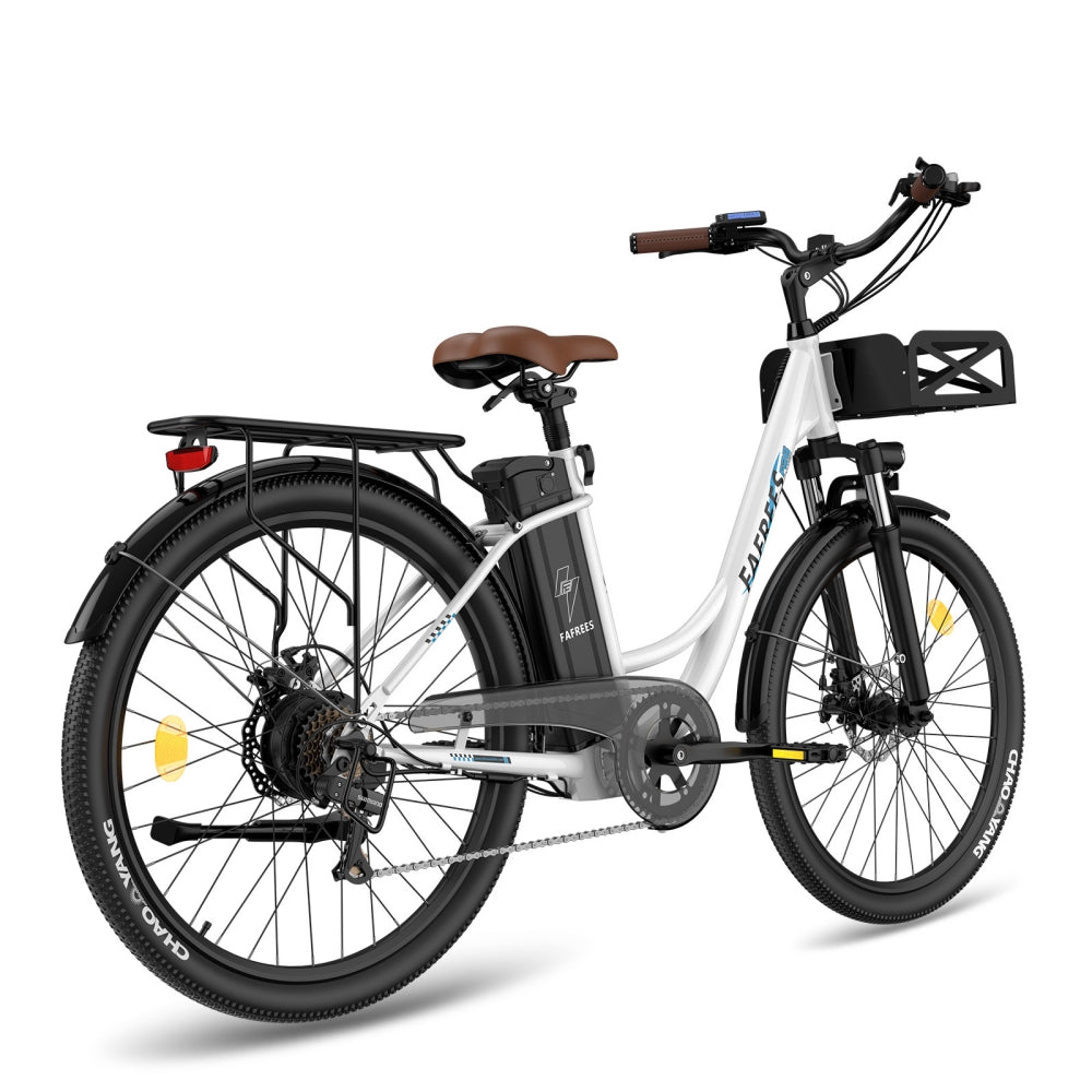 Fafrees F26 Прочный Легкий Электровелосипед, 250 Вт, 36 В 20,3 Ач, Шина 26"×1,95", Амортизационная вилка, Передний багажник, IP54, Shimano 7 скоростей, Цветной ЖК-дисплей