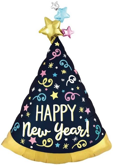 Balon Foliowy Sylwester Happy New Year 92X60Cm