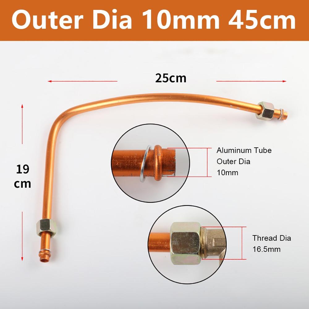 1 шт. 10*450 мм 10*550 мм Выпускная трубка для воздушного компрессора Шестигранная гайка G3/8" Алюминиевая соединительная трубка Шланг воздушной линии