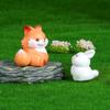 Мини Милый Лисица Кролик Маленький Орнамент Мультяшный Кролик Микро Ландшафтный Декор Модель Поделки Аксессуары Для Интерьера Автомобиля Подарки
