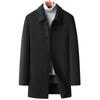 Wool-stitched Double-sided Nylon Wool Coat for Men, Autumn and Winter Down-lined Anti-cold Woolen Coat