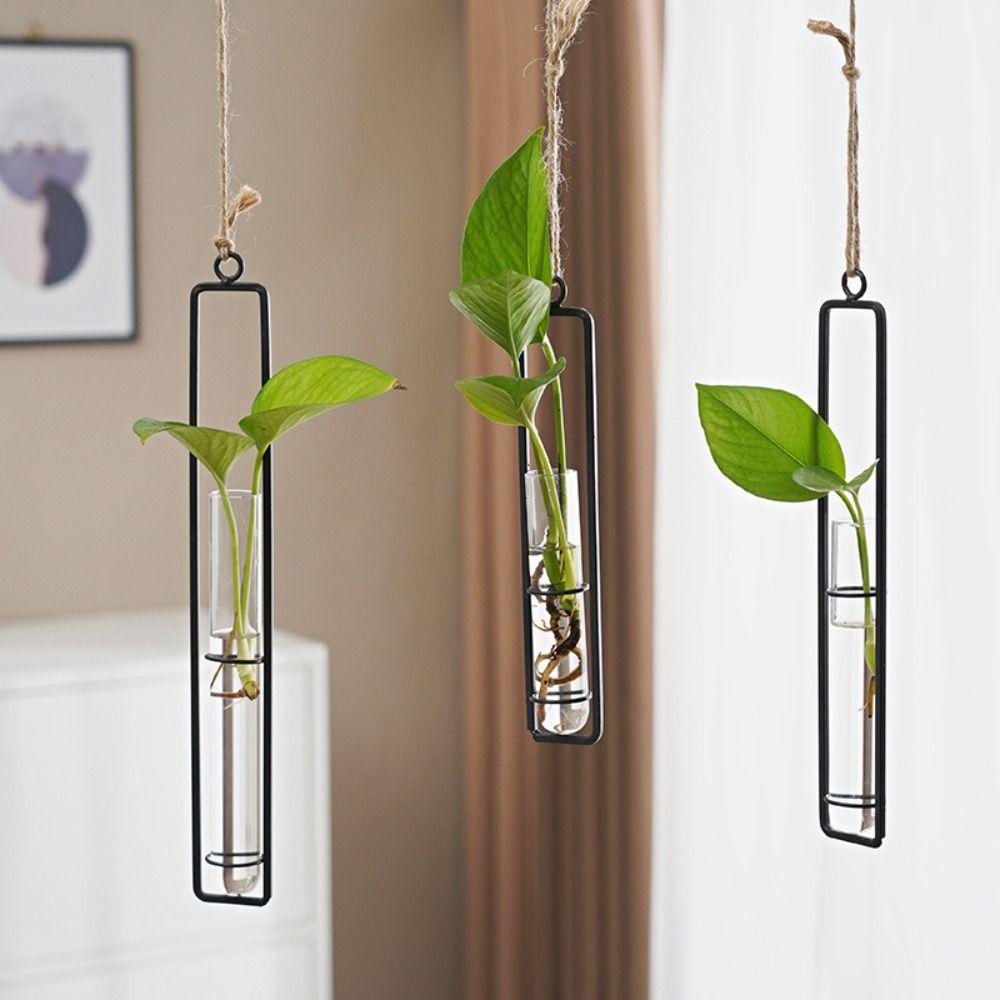 Thickened Hanging Glass Planter Wall Hanging Glass Vase Creative Test Tube Vases Home Decoration