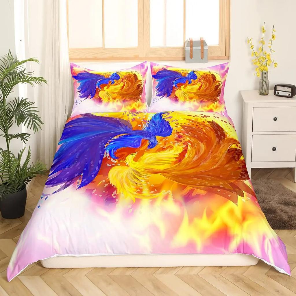 Ice And Fire Collision Theme Duvet Set Bedding Three-Piece Set