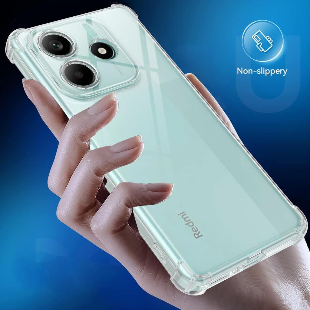 Прозрачный чехол для RedMi Note 14 Pro Plus 14C 13 4G 5G Pro Plus + 13C 13 Мягкий бампер TPU, полностью защитный противоударный прозрачный чехол