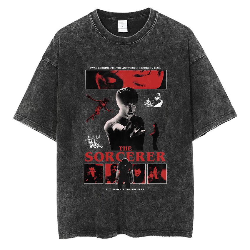 Vintage Washed Will Byers Graphic T Shirt Mens Fashion Pop TV Show Short Sleeve Tshirts Casual Cotton Tshirt Streetwear